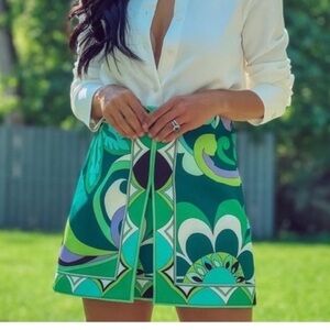 Vibrant Green Patterned Shorts